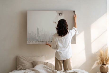Paul Sinus Wandbild New York Reflections in Silence – Modernes Porträt mit Skyline von New York, Symbol für Großstadtenergie und stille Schönheit