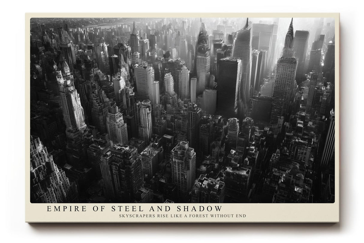 Paul Sinus Wandbild 120x80cm New York Skyline Schwarz Weiss Panorama moderne Stadt Architektur Wanddekoration Wohnzimmer Büro