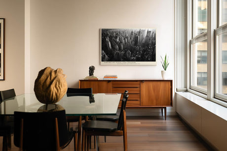 Paul Sinus Wandbild 120x80cm New York Skyline Schwarz Weiss Panorama moderne Stadt Architektur Wanddekoration Wohnzimmer Büro
