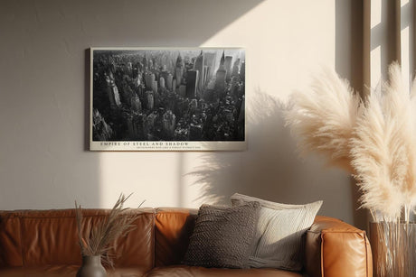 Paul Sinus Wandbild 120x80cm New York Skyline Schwarz Weiss Panorama moderne Stadt Architektur Wanddekoration Wohnzimmer Büro