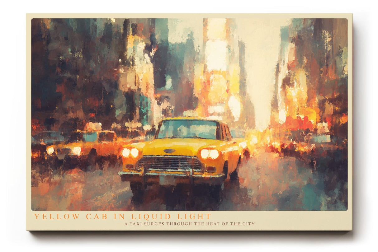 Paul Sinus Wandbild 120x80cm New York Taxi moderne Stadt Kunst impressionistische Metropole Wanddekoration Wohnzimmer Büro