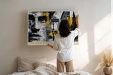 Paul Sinus Wandbild 120x80cm New York Urban Collage Gesicht LeinWandbild 120x80cm Moderne Stadt Kunst Wanddekoration