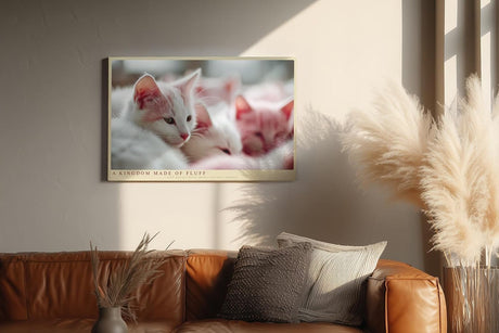 Paul Sinus Wandbild 120x80cm Niedliche weisse Katzen im weichen Licht liebevolles Tiermotiv