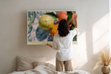 Paul Sinus Wandbild 120x80cm Obst Stillleben modern bunt impressionistische Malerei Kunstdruck grosses Kunstbild warme Wanddekoration fuer Wohnzimmer Kueche Esszimmer Büro