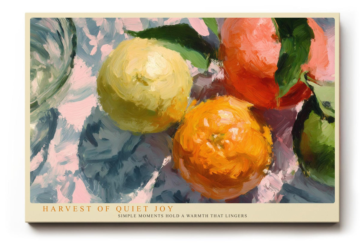 Paul Sinus Wandbild 120x80cm Obst Stillleben modern bunt impressionistische Malerei Kunstdruck grosses Kunstbild warme Wanddekoration fuer Wohnzimmer Kueche Esszimmer Büro