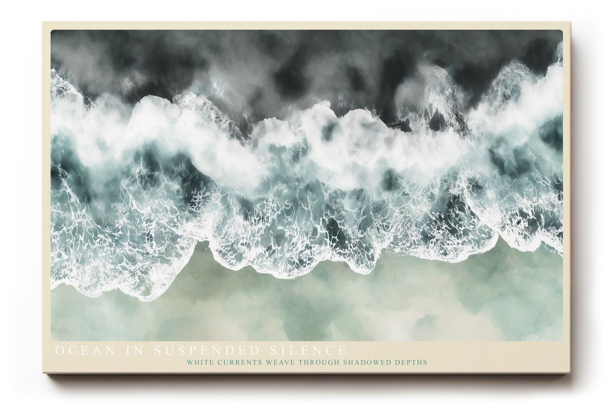 Paul Sinus Wandbild 120x80cm Ocean in Suspended Silence Luftaufnahme Wellen Meer Natur Kunst fuer Wohnzimmer Schlafzimmer und Büro