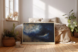 Paul Sinus Wandbild Oceanic Depths in Abstract Form abstraktes Meeresmotiv in Blau- und Sandtönen mit tiefer Struktur