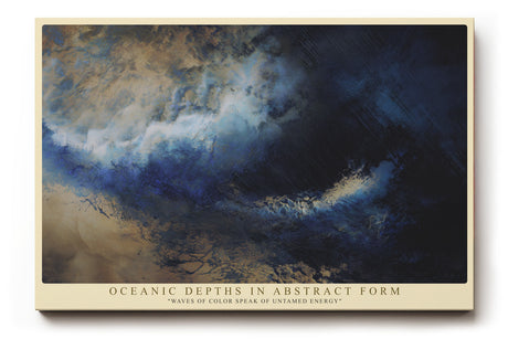 Paul Sinus Wandbild Oceanic Depths in Abstract Form abstraktes Meeresmotiv in Blau- und Sandtönen mit tiefer Struktur