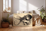 Paul Sinus Wandbild 120x80cm Oktopus Illustration Vintage Meereskunst Schwarz Weiss fuer Wohnzimmer Büro und maritime Einrichtung