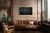 Paul Sinus Wandbild 120x80cm Olive Zweig Stillleben Schwarz Weiss Naturfotografie elegantes Kunstposter minimalistische Wanddekoration fuer Wohnzimmer Kueche Esszimmer Büro