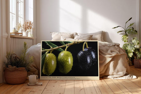 Paul Sinus Wandbild 120x80cm Oliven Makrofotografie mediterrane Frucht Naturmotiv moderne Kuechen Wanddekoration fuer Esszimmer Kueche Wohnzimmer
