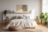Paul Sinus Wandbild 120x80cm One Path Through Sand Wüstenlandschaft mit Fußspuren minimalistische Natur Fotokunst Poster für Wohnzimmer Büro
