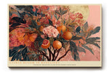 Paul Sinus Wandbild 120x80cm Orangenbaum mit Blueten und Fruechten Botanische Kunst in warmen Naturfarben