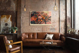 Paul Sinus Wandbild 120x80cm Orangenbaum mit Blueten und Fruechten Botanische Kunst in warmen Naturfarben