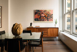 Paul Sinus Wandbild 120x80cm Orangenbaum mit Blueten und Fruechten Botanische Kunst in warmen Naturfarben
