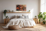 Paul Sinus Wandbild 120x80cm Orangenbaum mit Blueten und Fruechten Botanische Kunst in warmen Naturfarben