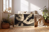 Paul Sinus Wandbild 120x80cm Orbit of Spilled Shadow Abstrakte Schwarz Weiss Fluid Kunst Modernes Design Wandbild 120x80cm fuer Wohnzimmer und Büro