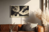 Paul Sinus Wandbild 120x80cm Orbit of Spilled Shadow Abstrakte Schwarz Weiss Fluid Kunst Modernes Design Wandbild 120x80cm fuer Wohnzimmer und Büro