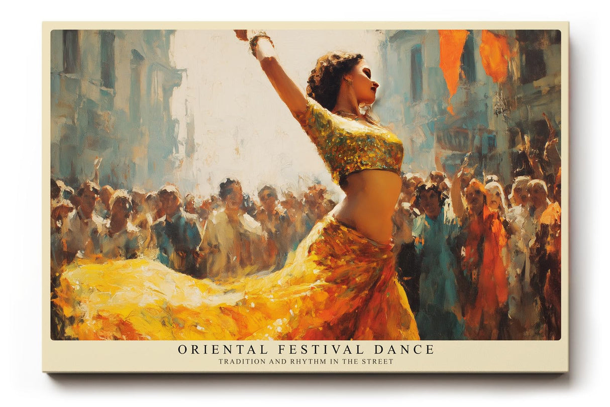 Paul Sinus Wandbild 120x80cm Orientalischer Festtanz – Lebendige Tanzszene mit warmen Farben und kultureller Atmosphäre