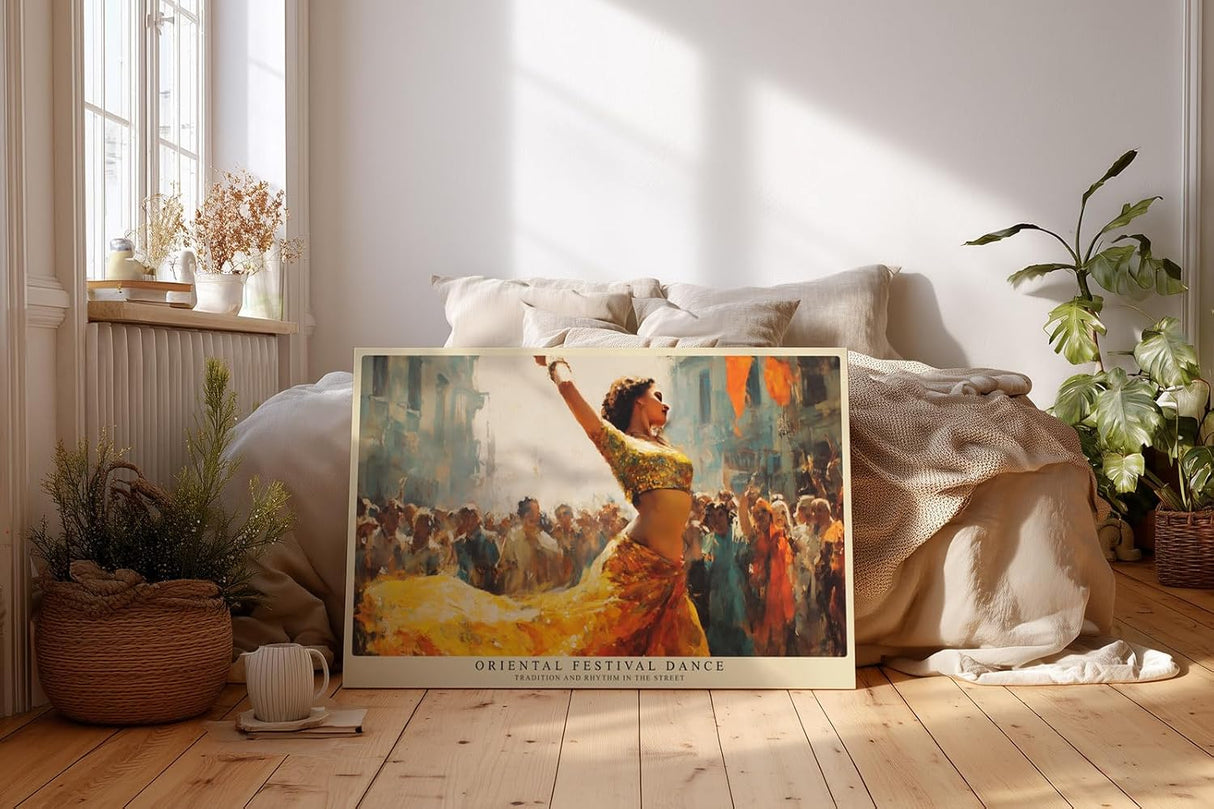 Paul Sinus Wandbild 120x80cm Orientalischer Festtanz – Lebendige Tanzszene mit warmen Farben und kultureller Atmosphäre