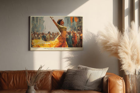 Paul Sinus Wandbild 120x80cm Orientalischer Festtanz – Lebendige Tanzszene mit warmen Farben und kultureller Atmosphäre