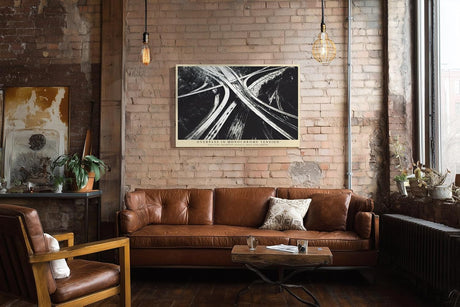 Paul Sinus Wandbild 120x80cm Overpass in Monochrome Tension Abstrakte Autobahn Grafik Schwarz Weiss Moderne Architektur Kunst