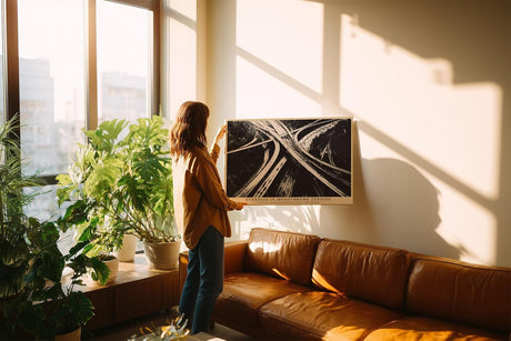 Paul Sinus Wandbild 120x80cm Overpass in Monochrome Tension Abstrakte Autobahn Grafik Schwarz Weiss Moderne Architektur Kunst