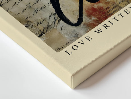 Paul Sinus Wandbild 120x80cm Paar Liebe Vintage Collage Romantische Kunstszene mit Rose und Schriftmotiv