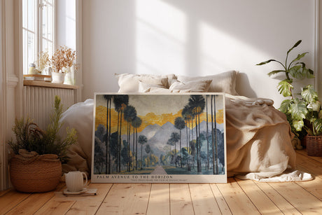 Paul Sinus Wandbild Palm Avenue to the Horizon Tall Trees Frame the View of Distant Peaks