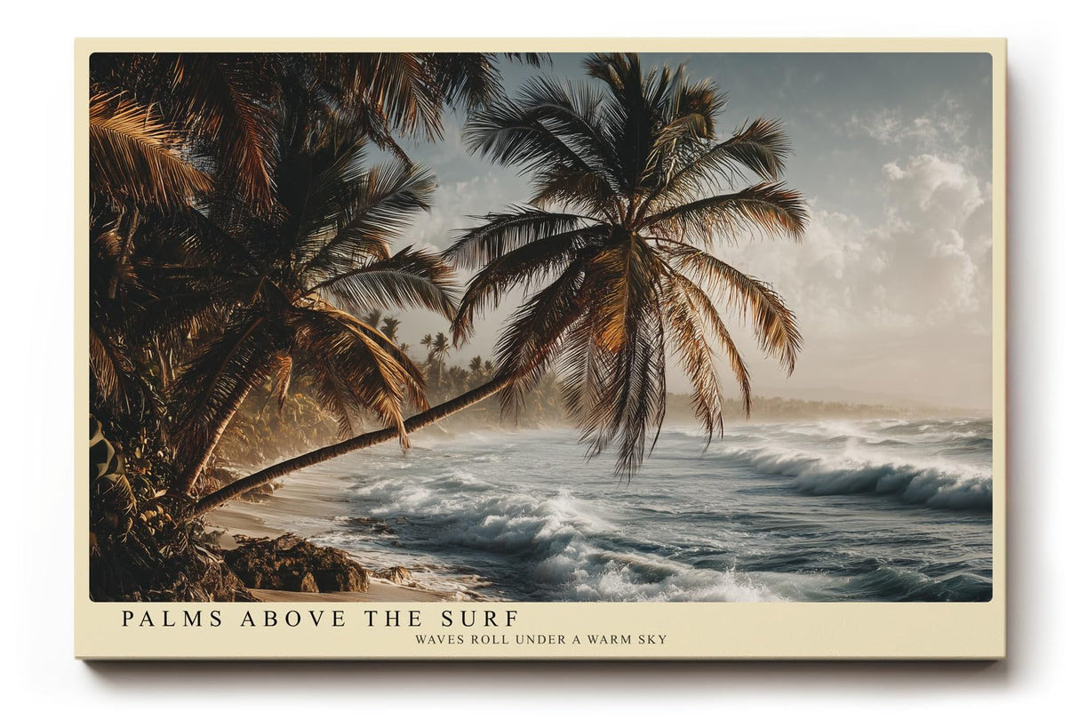 Paul Sinus Wandbild 120x80cm Palms Above the Surf tropischer Strand mit Palmen und Meer Natur Landschaft Poster für Wohnzimmer Schlafzimmer