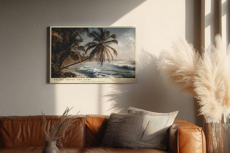 Paul Sinus Wandbild 120x80cm Palms Above the Surf tropischer Strand mit Palmen und Meer Natur Landschaft Poster für Wohnzimmer Schlafzimmer