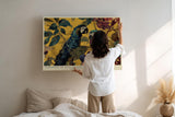Paul Sinus Wandbild 120x80cm Papageien im Tropischen Garten Farbenfrohe Exotische Vogelkunst mit Früchten Natur Wanddekoration