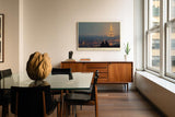 Paul Sinus Wandbild 120x80cm Paris Eiffelturm Abendlicht romantische Stadt Fotokunst goldene Lichter modernes Stadtbild Wanddekoration fuer Wohnzimmer Büro