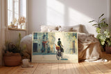 Paul Sinus Wandbild 120x80cm Paris Fahrrad Szene romantische Stadt Kunst Wanddekoration Paris Strasse Motiv Wohnzimmer Schlafzimmer