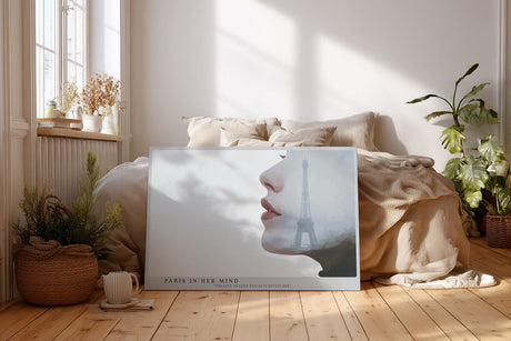 Paul Sinus Wandbild Paris in Her Mind elegantes Porträt mit Eiffelturm im Profil einer Frau für moderne Räume voller Stil und Romantik