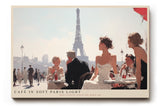 Paul Sinus Wandbild 120x80cm Pariser Cafe Szene mit Eiffelturm romantische Stadtillustration