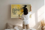 Paul Sinus Wandbild 120x80cm Passion de moderne Fashion Illustration Frau in Bewegung gelb beige Kunst Poster stilvolle