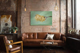 Paul Sinus Wandbild 120x80cm Pasta auf Gabel Food Illustration moderne Küchenkunst minimalistische Nudel Darstellung stilvolles Küchenbild für Küche Esszimmer Restaurant