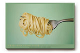Paul Sinus Wandbild 120x80cm Pasta auf Gabel Food Illustration moderne Küchenkunst minimalistische Nudel Darstellung stilvolles Küchenbild für Küche Esszimmer Restaurant