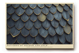 Paul Sinus Wandbild Patterns of Shadow and Gold elegantes Strukturmotiv mit goldumrandeten Schuppenformen