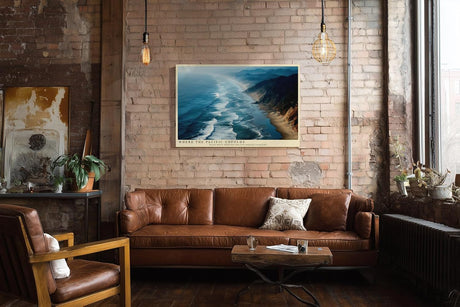 Paul Sinus Wandbild 120x80cm Pazifische Kueste Panorama Ozean Landschaft moderne Natur Wanddekoration Meer Kueste Kunstdruck Wohnzimmer Schlafzimmer