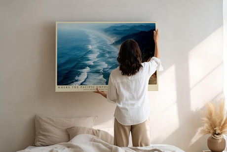 Paul Sinus Wandbild 120x80cm Pazifische Kueste Panorama Ozean Landschaft moderne Natur Wanddekoration Meer Kueste Kunstdruck Wohnzimmer Schlafzimmer