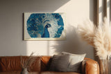 Paul Sinus Wandbild 120x80cm Pfau mit ausgebreiteten Federn Blaue Vogelkunst fuer Wohnzimmer Schlafzimmer und stilvolle Wohnräume