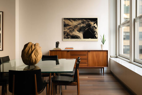 Paul Sinus Wandbild 120x80cm Pferd aus goldenen Partikeln abstrakte Tierkunst dynamische Bewegung modernes Kunstbild stilvolle Wanddekoration fuer Wohnzimmer Büro