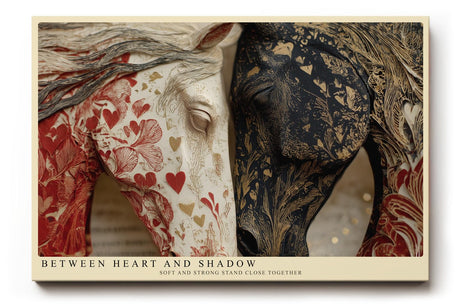 Paul Sinus Wandbild 120x80cm Pferde Kunst modern rot gold schwarz Tier Kunstdruck grosses Kunstbild elegante Wanddekoration fuer Wohnzimmer Büro Flur