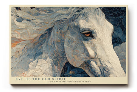 Paul Sinus Wandbild 120x80cm Pferdeportrait Moderne Tierkunst in Blau und Naturtoenen fuer Wohnzimmer Schlafzimmer und Büro