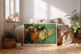 Paul Sinus Wandbild 120x80cm Pferderennen abstrakte Malerei dynamische Pferde Kunst Kunstdruck grosses Wandbild 120x80cm expressive Wanddekoration fuer Wohnzimmer Büro