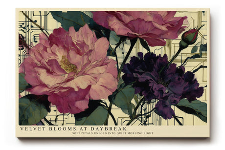 Paul Sinus Wandbild 120x80cm Pfingstrosen Blumen Kunst moderne florale Illustration Wanddekoration Wohnzimmer Schlafzimmer