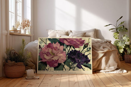 Paul Sinus Wandbild 120x80cm Pfingstrosen Blumen Kunst moderne florale Illustration Wanddekoration Wohnzimmer Schlafzimmer