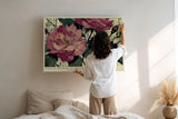 Paul Sinus Wandbild 120x80cm Pfingstrosen Blumen Kunst moderne florale Illustration Wanddekoration Wohnzimmer Schlafzimmer